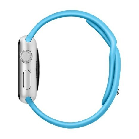 Curea iUni compatibila cu Apple Watch 1/2/3/4/5/6/7, 38mm, Silicon, Blue