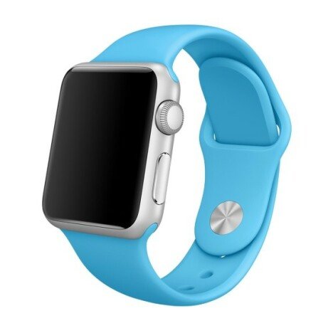 Curea iUni compatibila cu Apple Watch 1/2/3/4/5/6/7, 38mm, Silicon, Blue